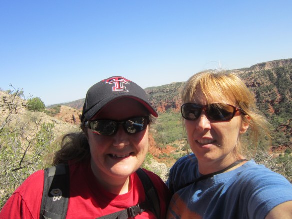 Tigga and Wendy at Caprock Canyon -- grad school sisters since Fall 1994! 
